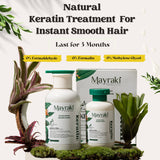 Mayraki Organic Hydrolyzed Keratin Instant Smoother System - Organic Keratin treatment for damaged hair, organic keratin treatment at home, natural Brazilian blowout for instant smooth hair | 6th Generation, Formaldehyde-free, Set of 2