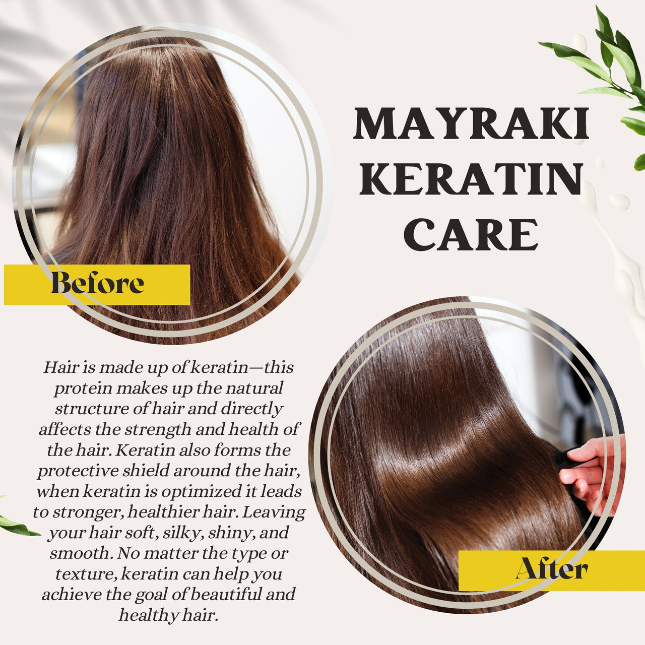 Mayraki Organic Hydrolyzed Keratin Instant Smoother System - Organic Keratin treatment for damaged hair, organic keratin treatment at home, natural Brazilian blowout for instant smooth hair | 6th Generation, Formaldehyde-free, Set of 2