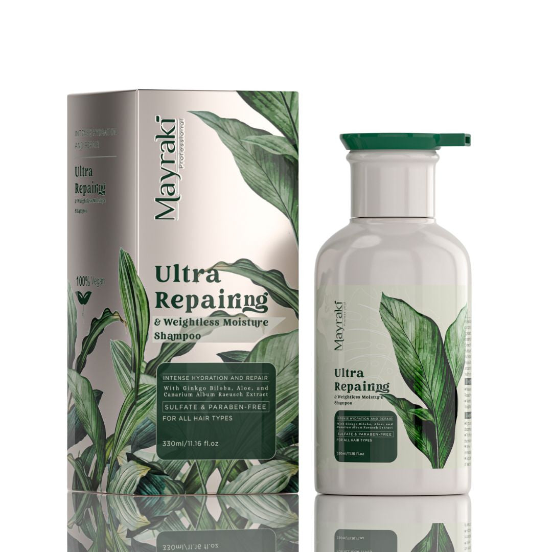 Mayraki Ultra-repairing & Weightless Moisture Shampoo - Best natural shampoo and conditioner for dry hair, routine shampoo and conditioner | 330 ml/11.16 fl.oz