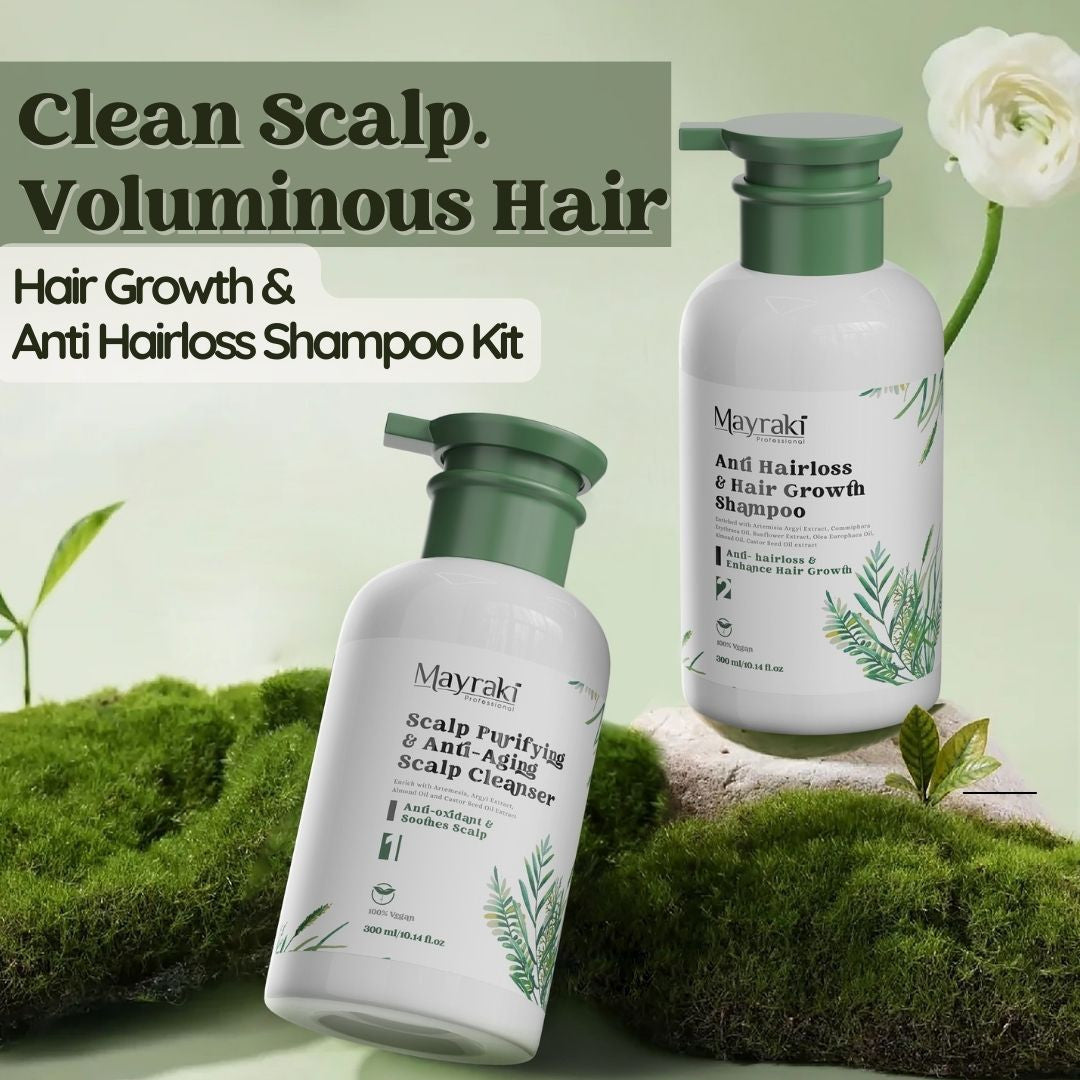 Hair Growth & Anti Hairloss Shampoo Kit - Hair growth shampoo, best shampoo for hair growth and thickness, hair loss treatment for men and women (300 ml/10.14 fl.oz x2)