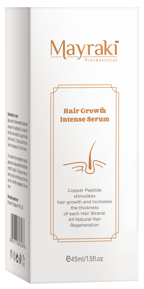 Mayraki Hair Growth Serum Intense with Copper Peptide GHK-Cu - Hair growth serum for woman and man, hair growth oil, hair regrowth treatment, hair growth stimulator | 45 ml/1.52 fl. oz